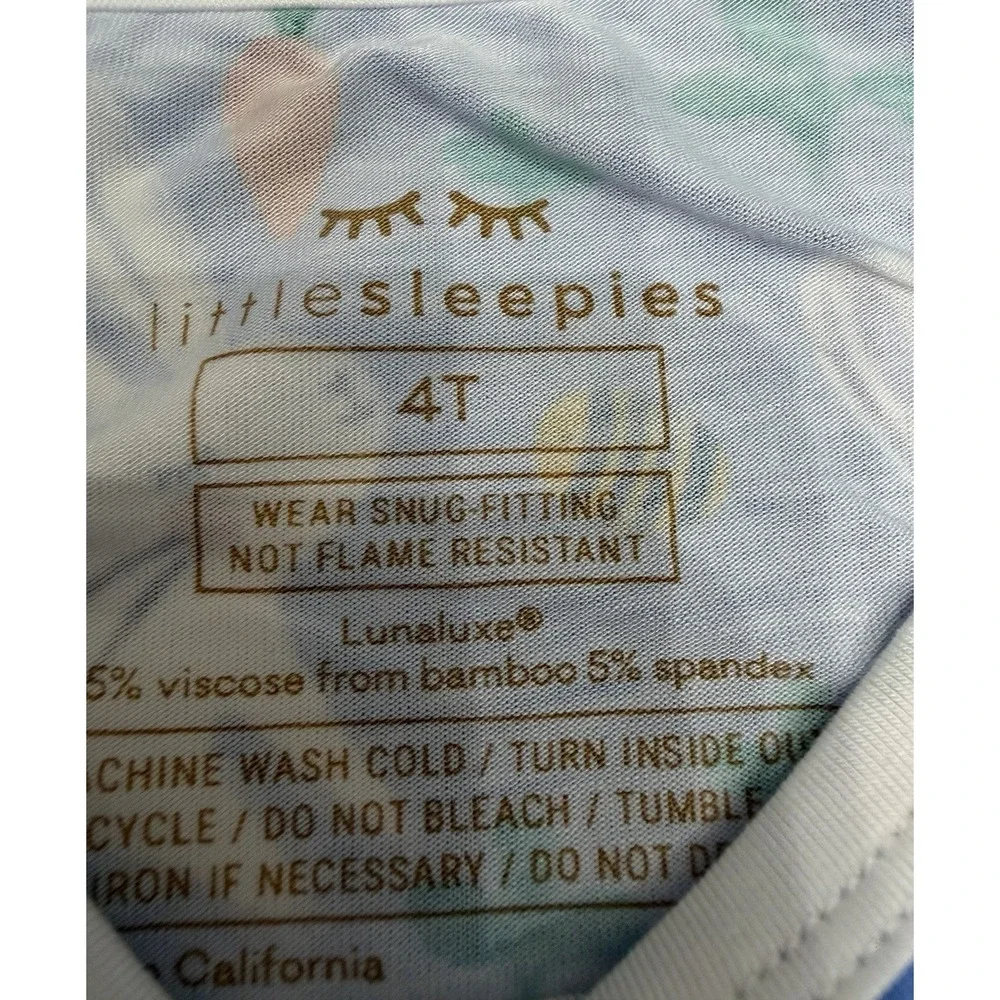 Little Sleepies Bunny Patch Two Piece Pajama Set Size 4T NWT